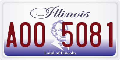 IL license plate A005081