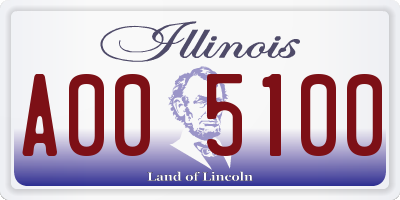 IL license plate A005100