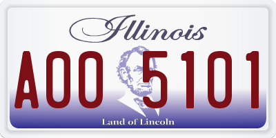 IL license plate A005101