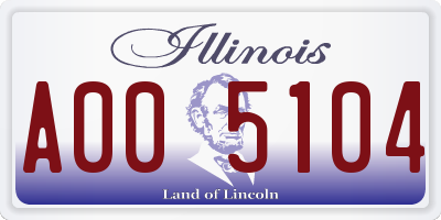 IL license plate A005104