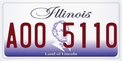 IL license plate A005110