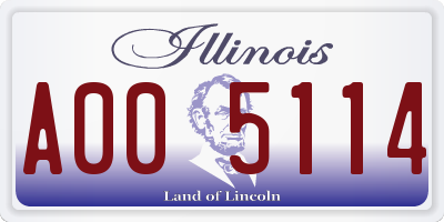 IL license plate A005114