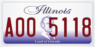 IL license plate A005118