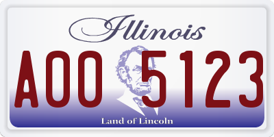 IL license plate A005123