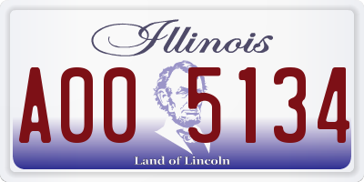 IL license plate A005134