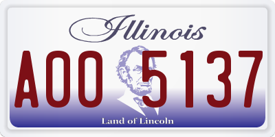 IL license plate A005137