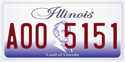 IL license plate A005151