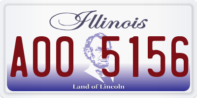 IL license plate A005156