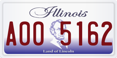 IL license plate A005162