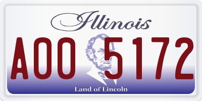 IL license plate A005172