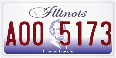 IL license plate A005173