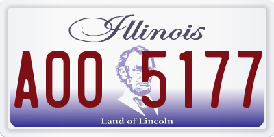 IL license plate A005177