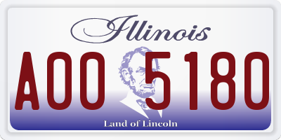 IL license plate A005180