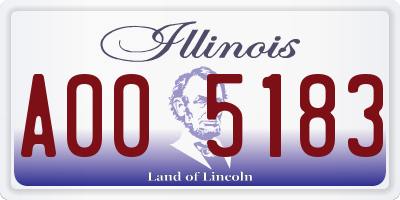 IL license plate A005183