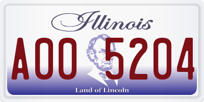 IL license plate A005204