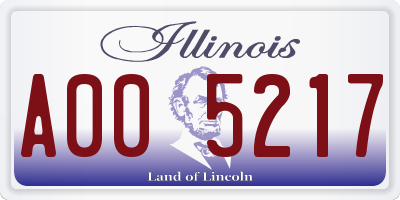 IL license plate A005217