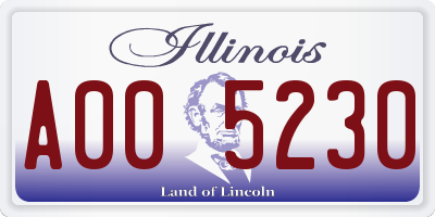 IL license plate A005230