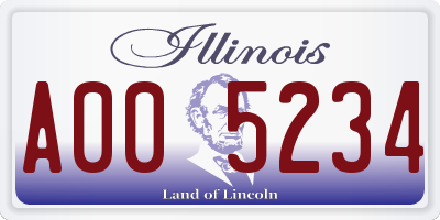 IL license plate A005234