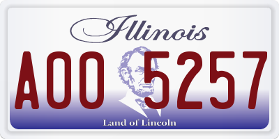 IL license plate A005257