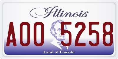 IL license plate A005258