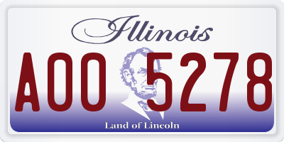 IL license plate A005278