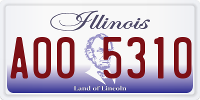 IL license plate A005310
