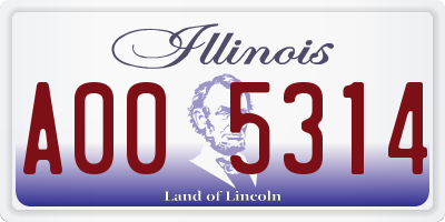 IL license plate A005314