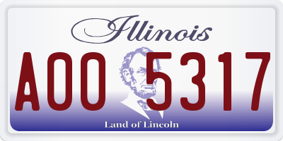 IL license plate A005317