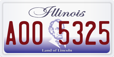 IL license plate A005325