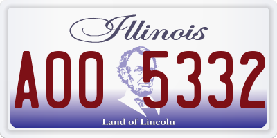 IL license plate A005332