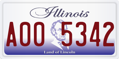 IL license plate A005342