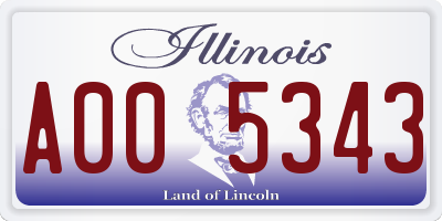 IL license plate A005343