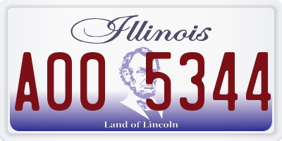 IL license plate A005344