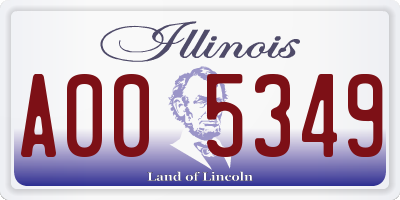 IL license plate A005349