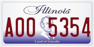 IL license plate A005354