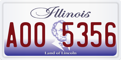 IL license plate A005356