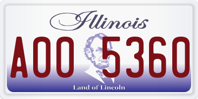 IL license plate A005360