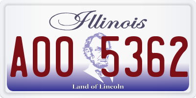 IL license plate A005362