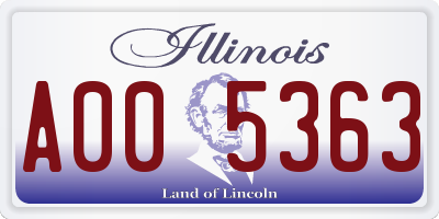IL license plate A005363