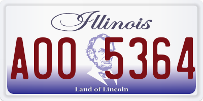 IL license plate A005364