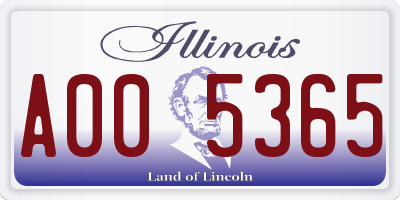 IL license plate A005365
