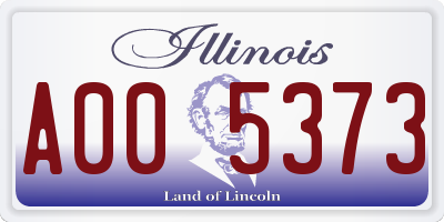 IL license plate A005373