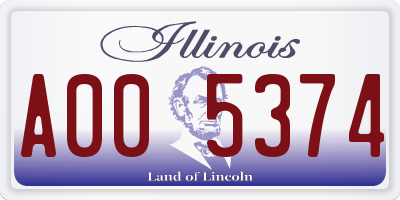 IL license plate A005374