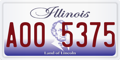 IL license plate A005375