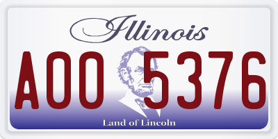 IL license plate A005376