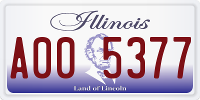 IL license plate A005377