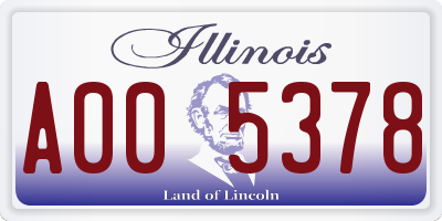 IL license plate A005378