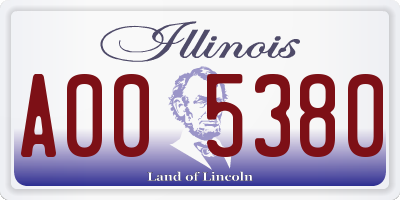 IL license plate A005380