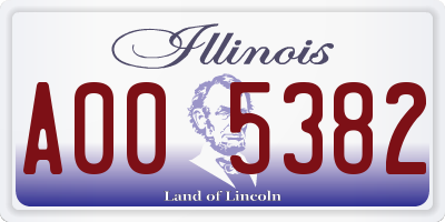 IL license plate A005382