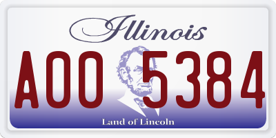 IL license plate A005384